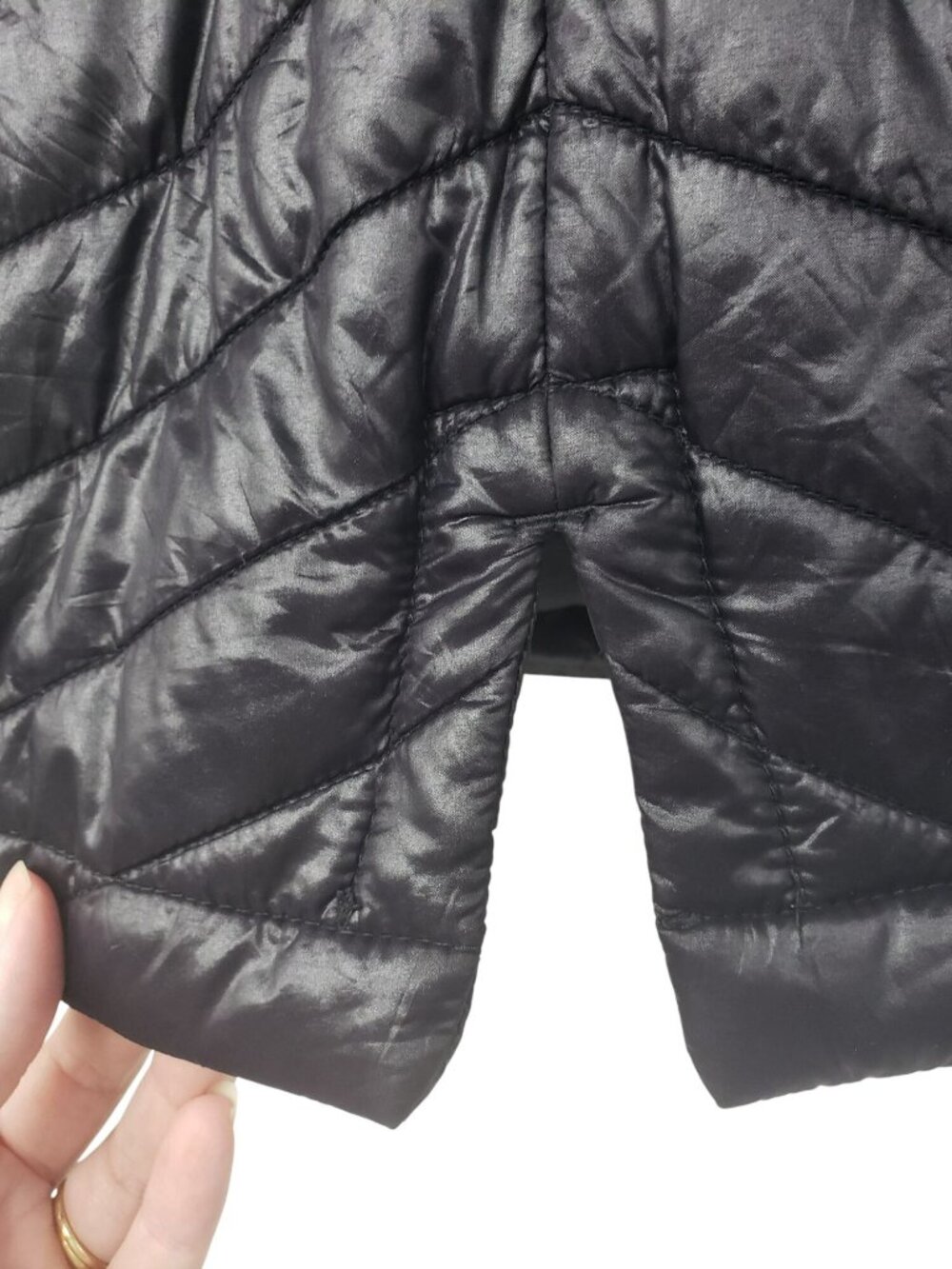 The North Face Black Puffer Jacket Womens M Medium Full Zip Cinched Waist - Picture 15 of 16